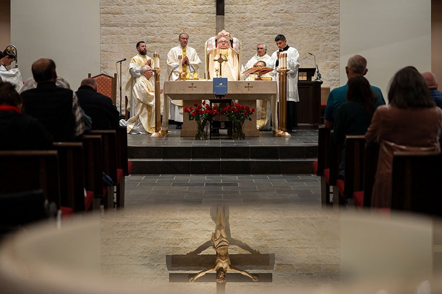 Bishop at altar